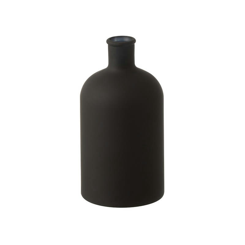 - Vase bouteille en verre noir 12x12x22 cm