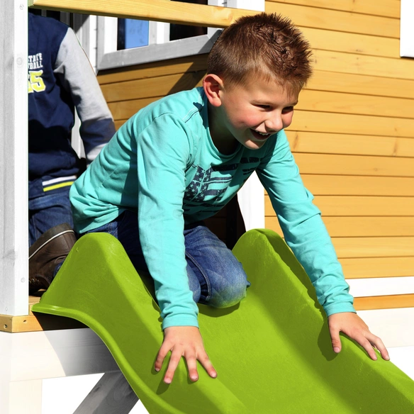Kinderspielhaus »Marc«, BxHxT: 432 x 293 x 212 cm, Holz, braun/weiß/lindgrün