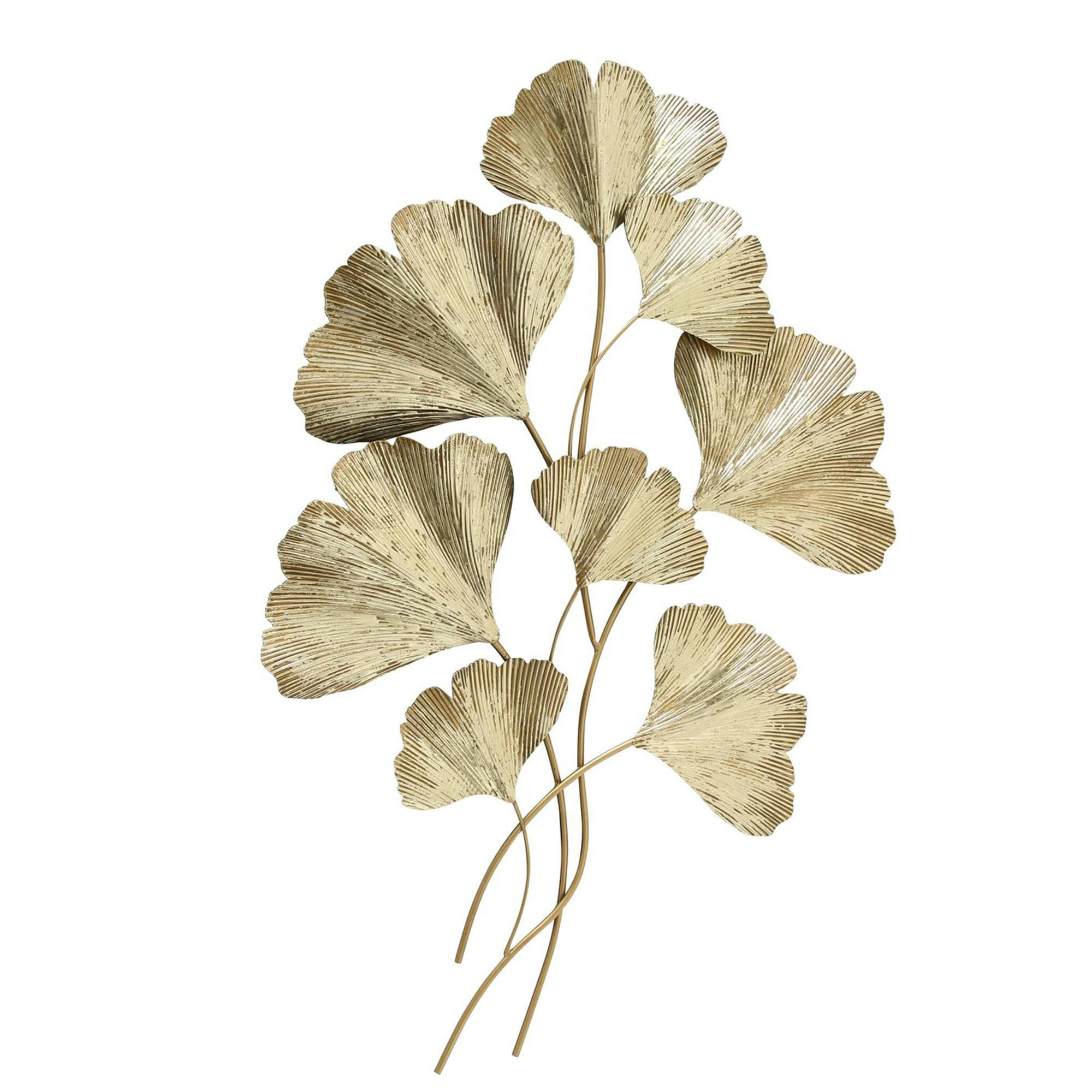 - Décoration murale en métal doré gingko 95x61x5cm