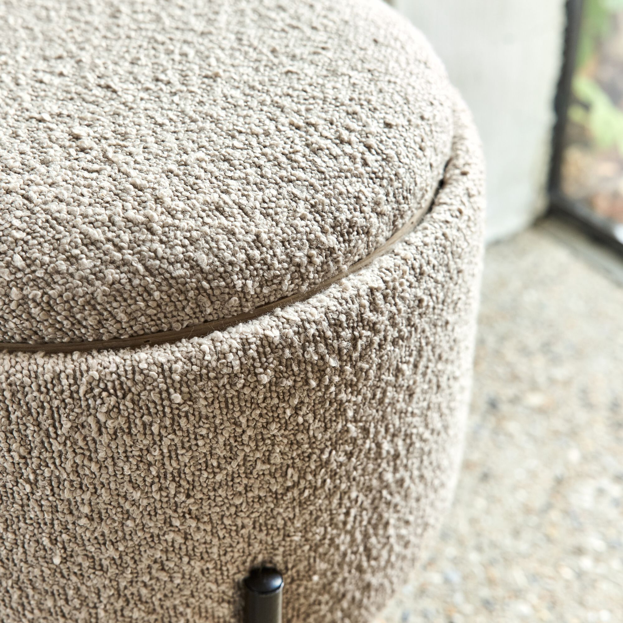 SIELLE - Pouf en tissu avec coffre de rangement H40,5cm - beige