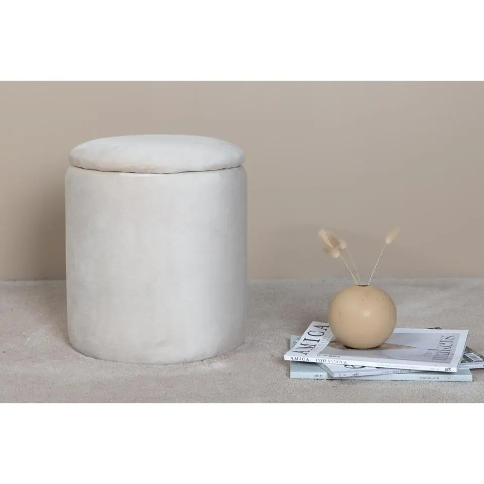 Svea - Zara poef - velvet - beige