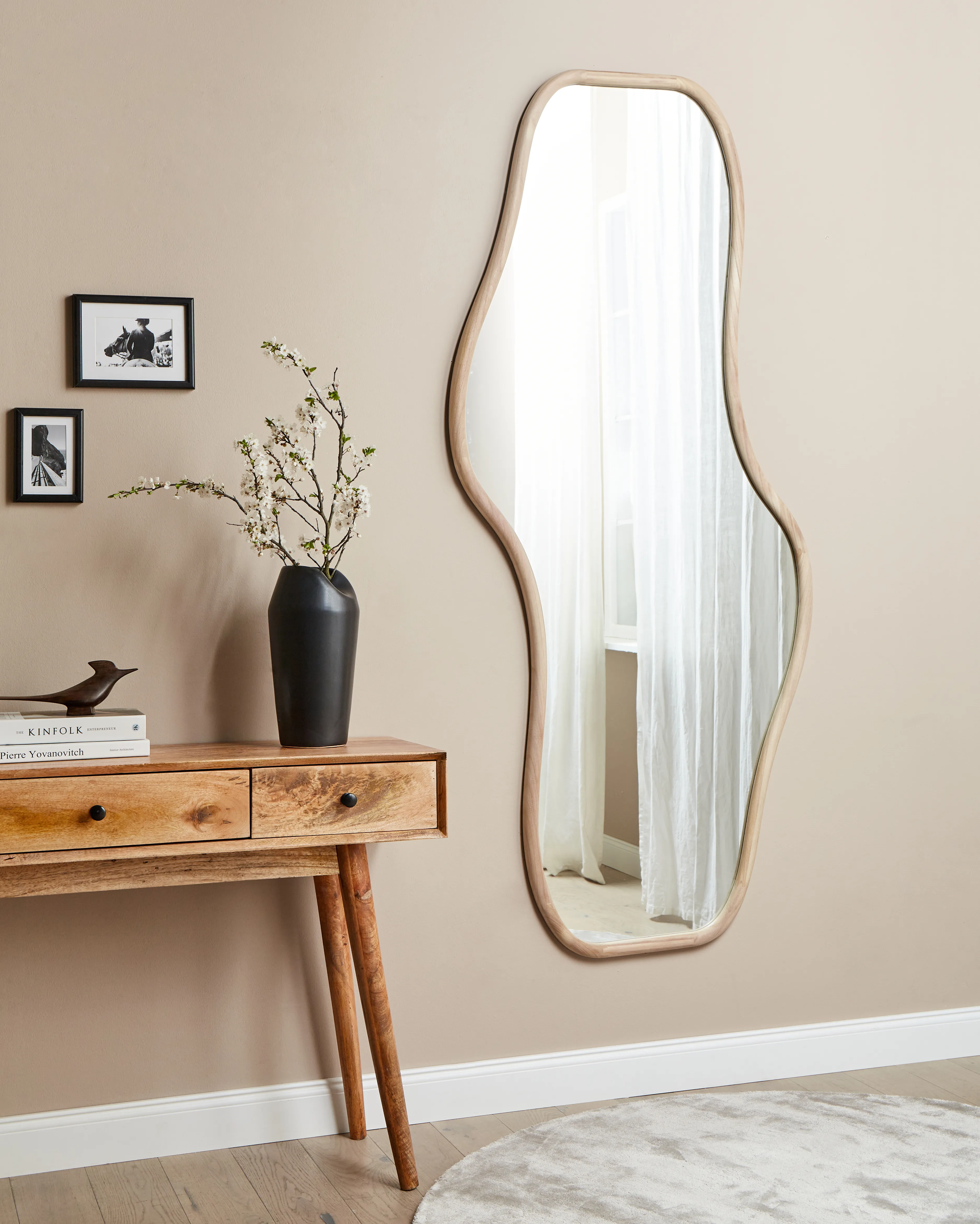 Wall Mirror BIOLLET 80 cm 180 cm Paulownia Wood Natural