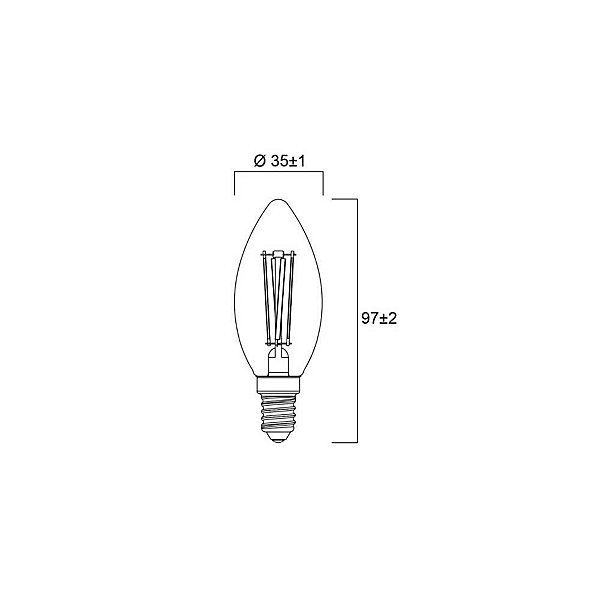 Ampoule LED flamme TOLEDO Retro satiné 4,5 W 470 lm E14 - SYLVANIA - 29482