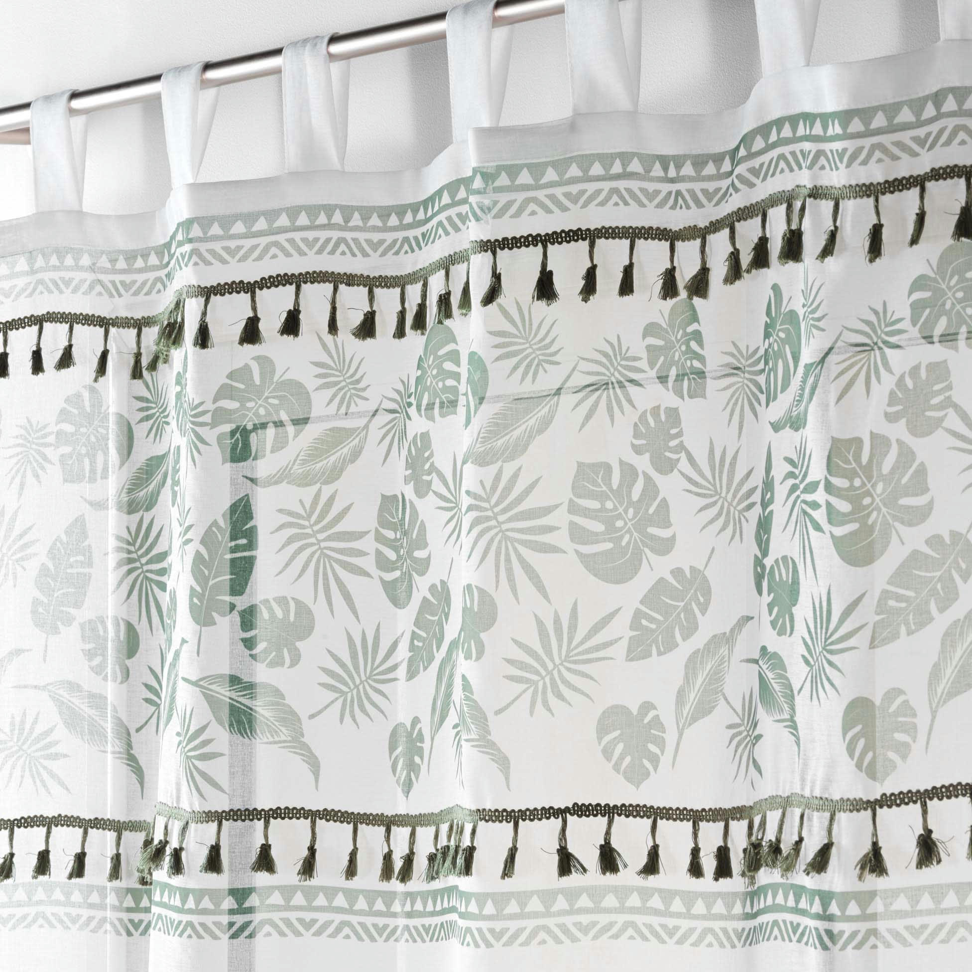 MILAGREEN - Voilage sablé au style exotique polyester blanc 140x280 cm