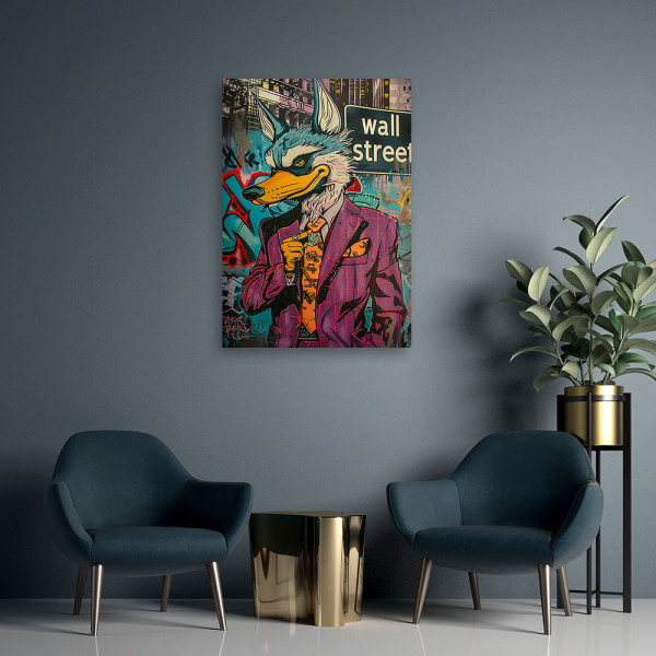 Feeby Obraz na płótnie, Wilk z wall street AI 40x60