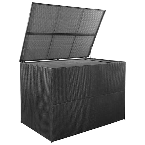NNEVL Garden Storage Box Black 150x100x100 cm Poly Rattan