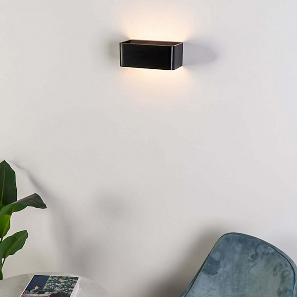 Applique murale tendance noire LED - 20 cm - Quadra