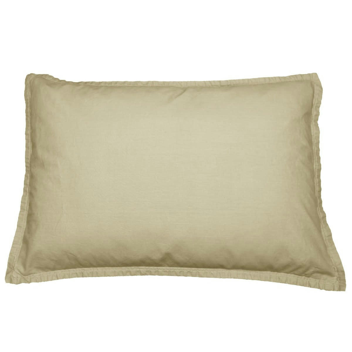 HOME WASHED - Lot de 2 taies d'oreiller en percale lavée  ficelle 50x70 cm