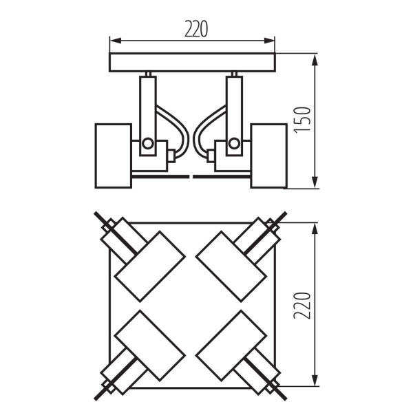 Spot kwadratowy biały SONDA4xGU10x10W wym:15x22x22cm IP20 Kanlux