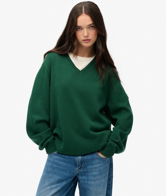 Oversized V Neck Jumper
