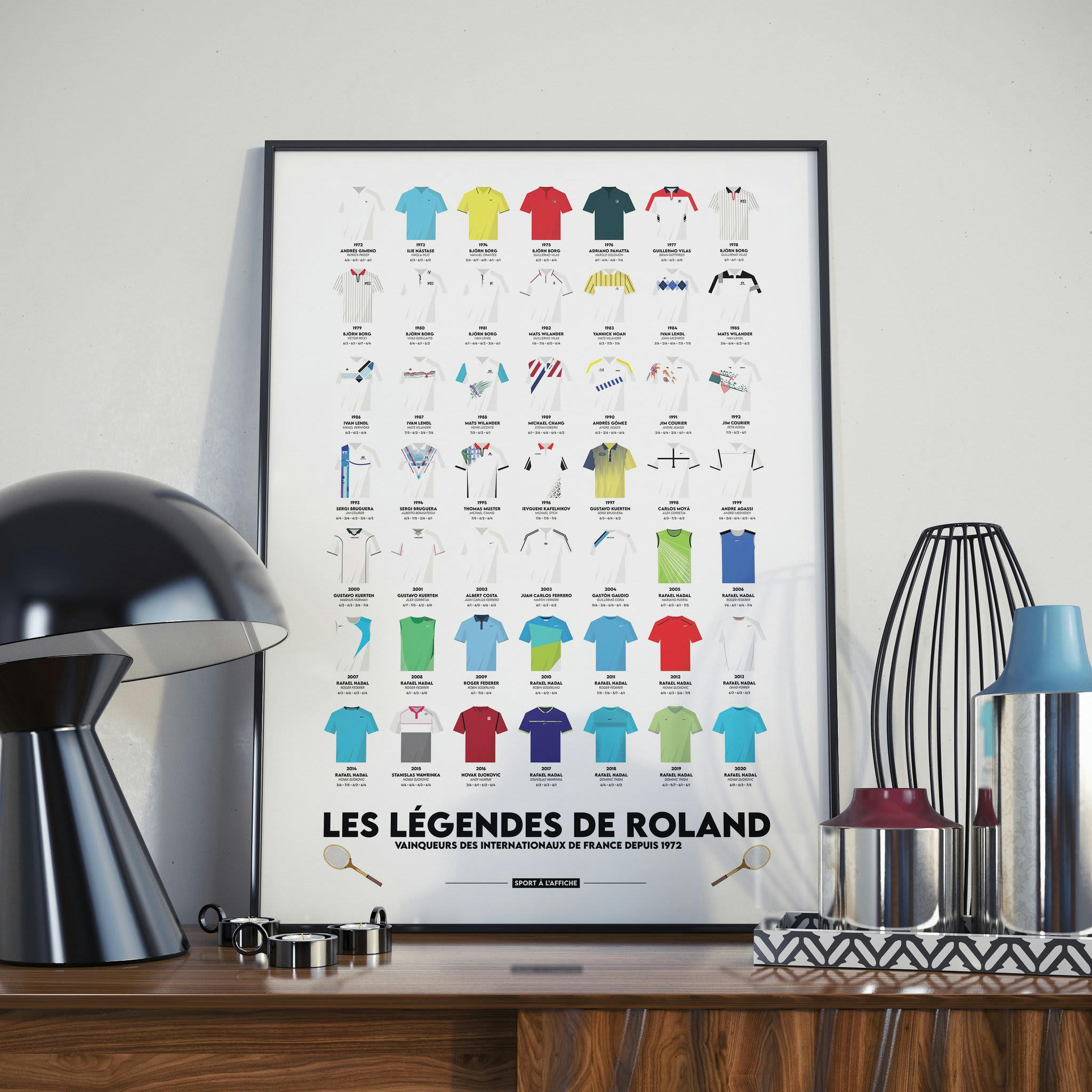 TENNIS - Affiche Tennis - Les Légendes de Roland - 40 x 60 cm