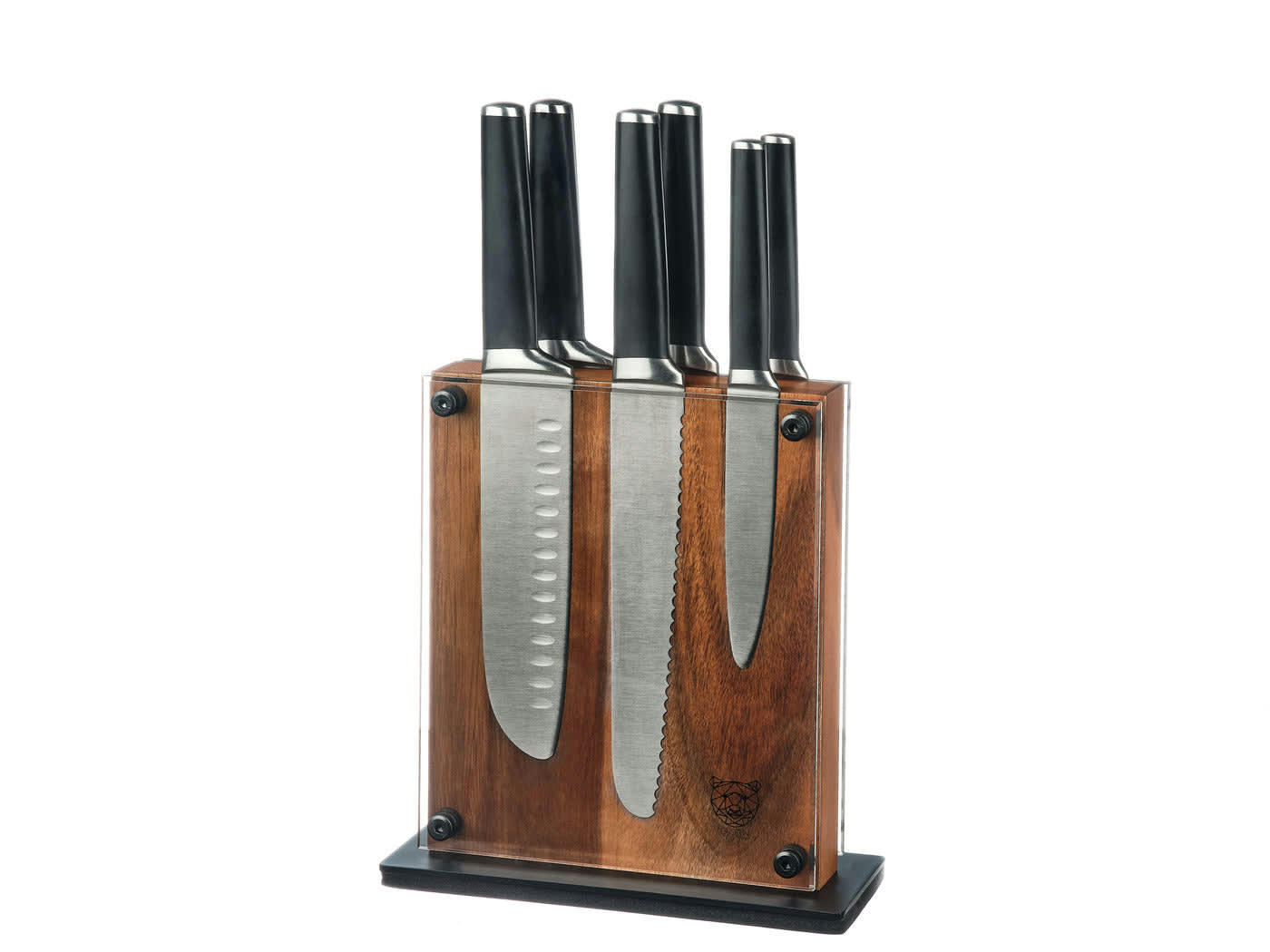 NUDE - Lot de 7 couteaux en inox noir