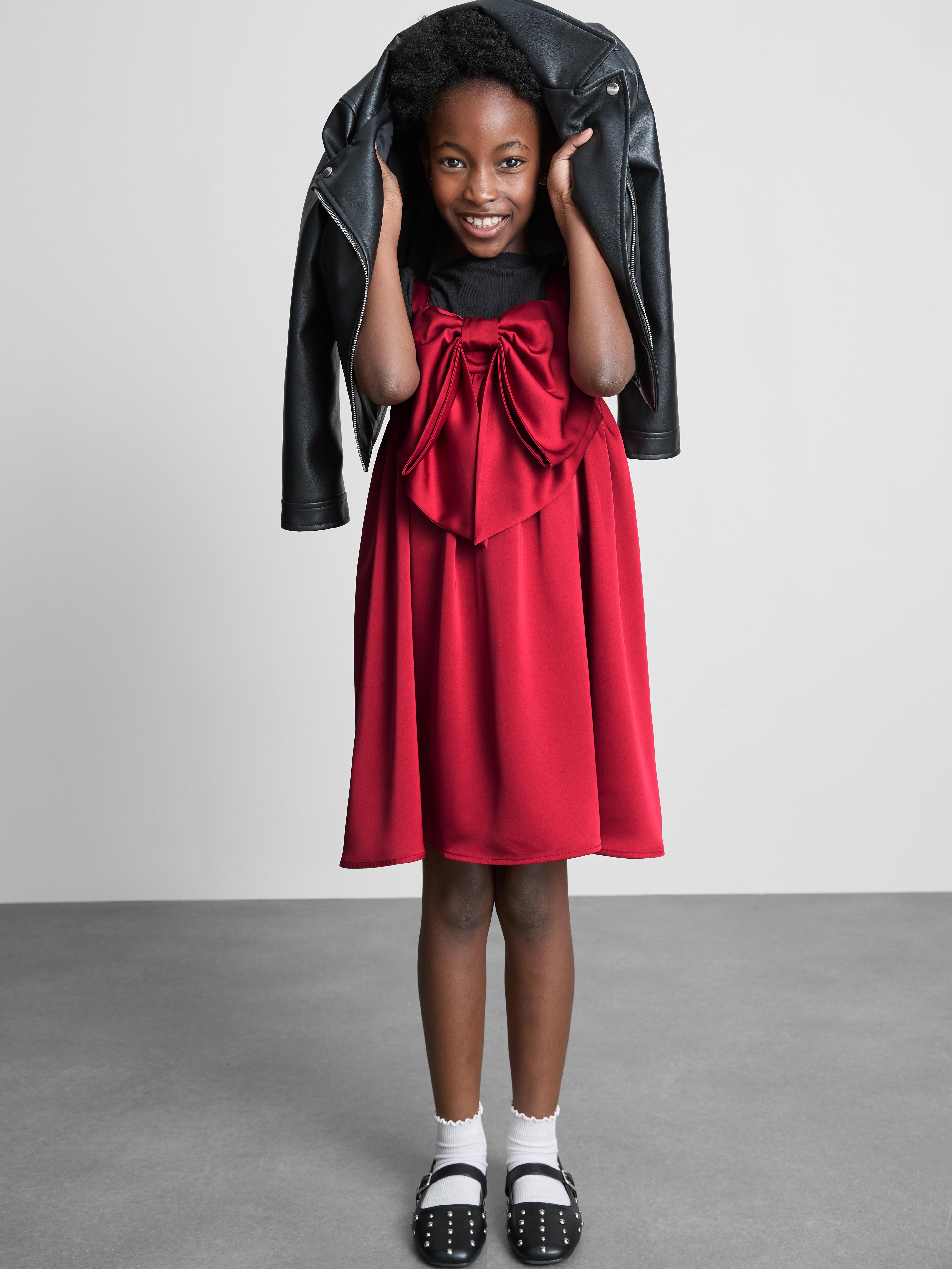 7-15yrs | Satin Bow Dress