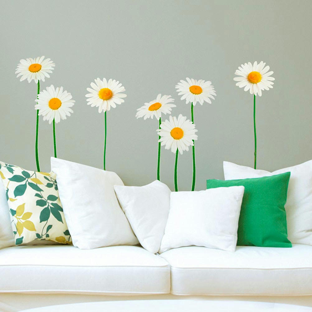 MARGUERITES - Décoration murale adhésive marguerites 70x50cm