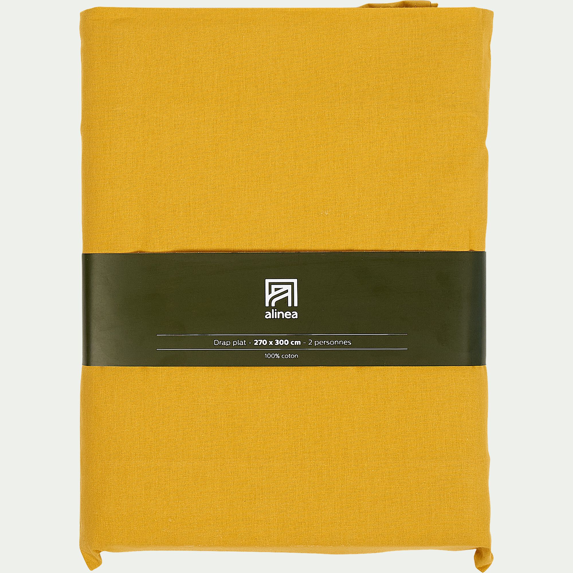 CALANQUES - Drap plat en coton 270x300cm - jaune genet