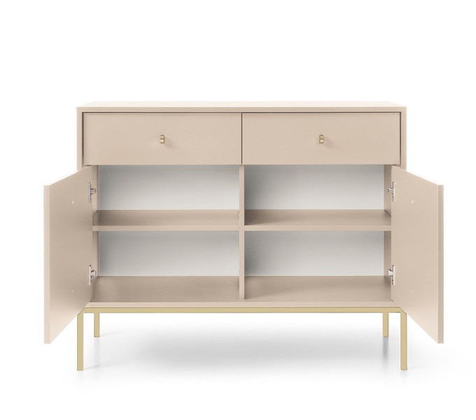 Komoda dwudrzwiowa z szufladami MOLLY 104 cm Beżowa