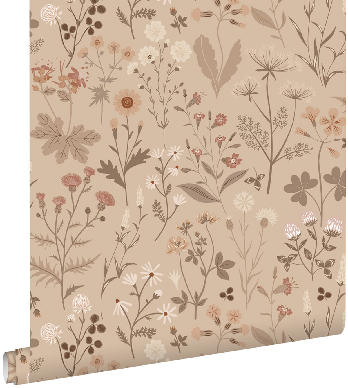 ESTAhome behang veldbloemen zand beige - 53 cm x 10.05 m - 139840