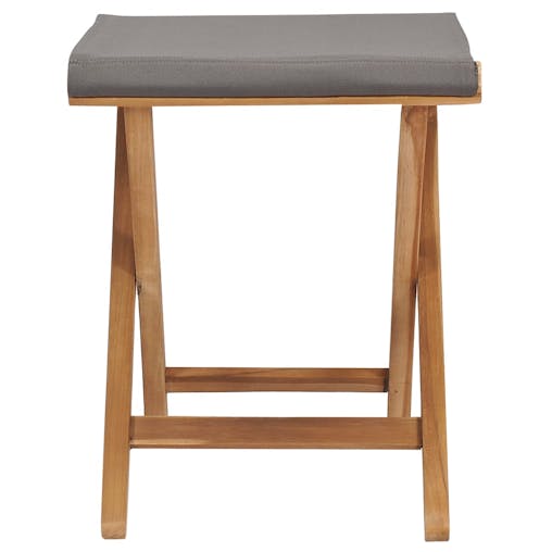 NNEVL Folding Chairs 2 pcs Solid Teak Wood and Fabric Dark Grey
