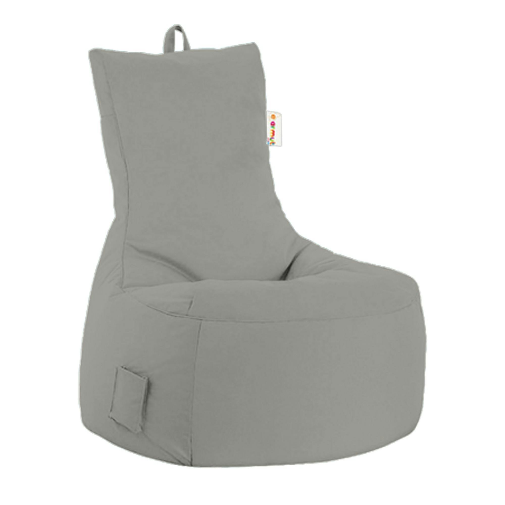Pouf poire extérieur gris avec poches latérales ARTA