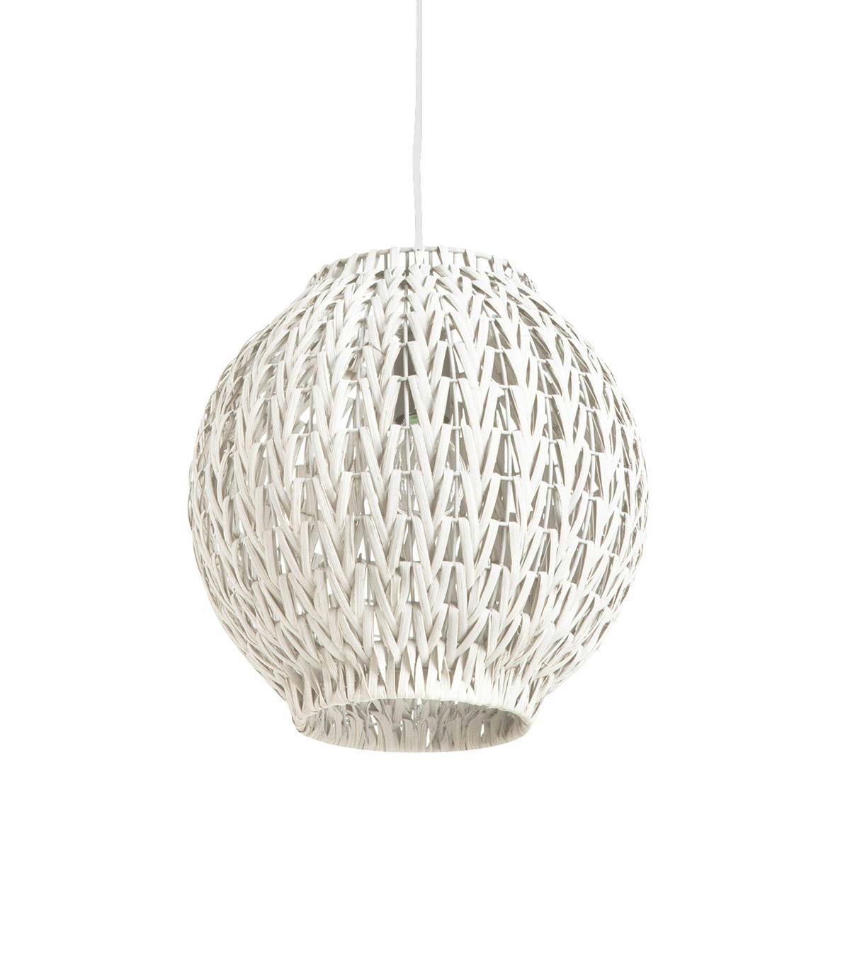 TAHIA - Suspension en rotin blanc d. 31 cm