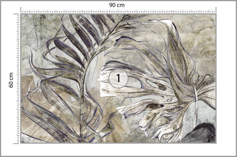 Fototapeta Abstrakcyjne Liście Tropikalne 90x60cm