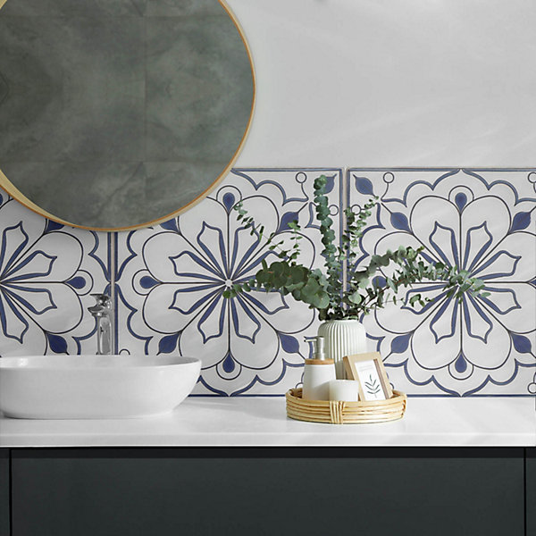 Panneau Mural PVC Wallfluent 100x50 cm Motifs Végétaux Dans Le Carrelage 1 pièce