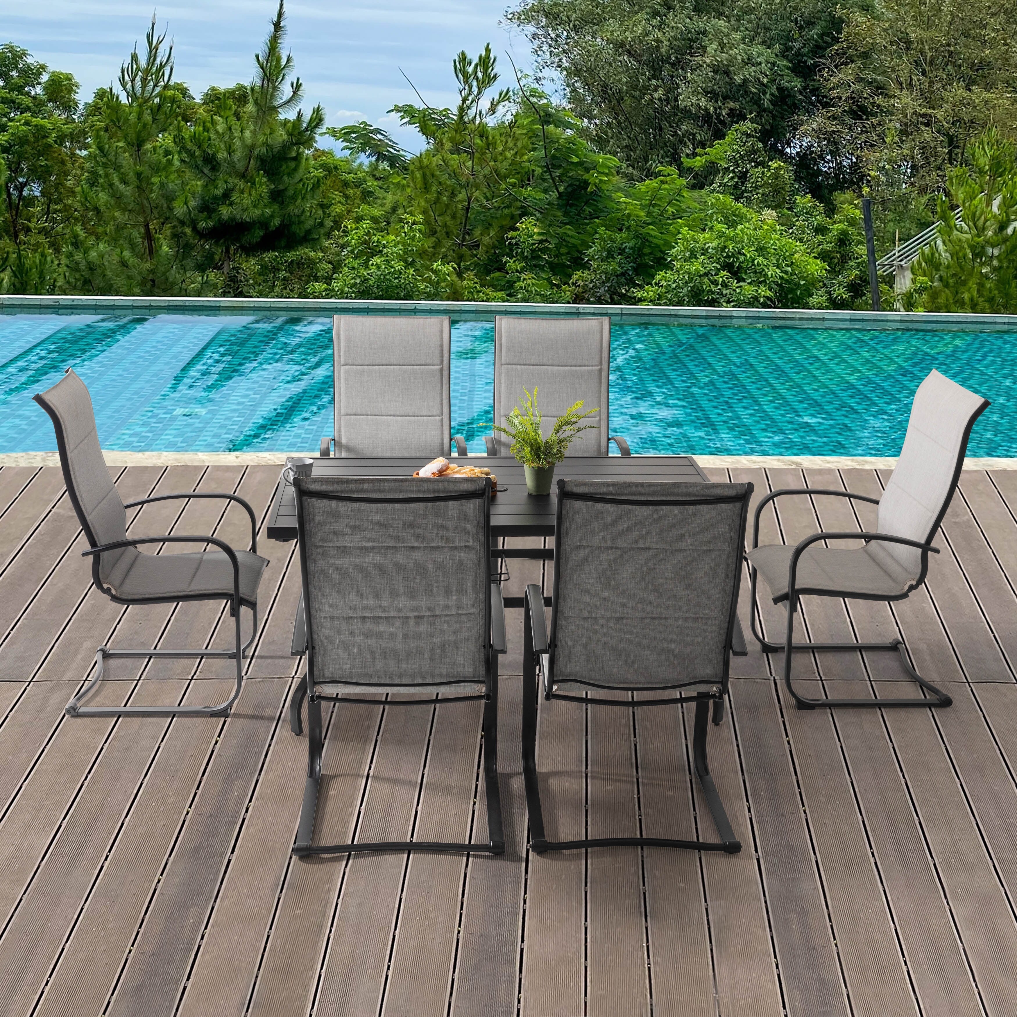 Outdoor 7-Piece Iron Dining Set