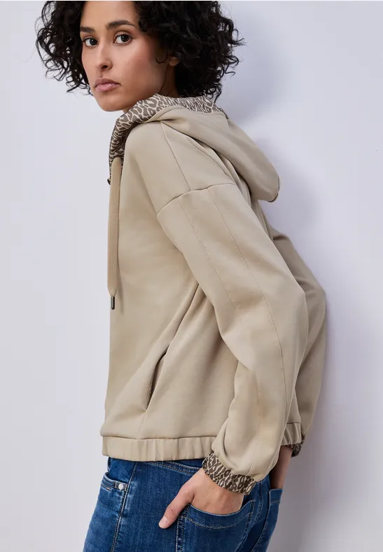 Silk-Look Hoodie Jacke