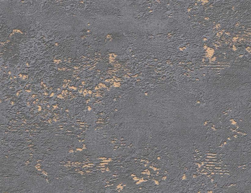 Vliestapete Betonoptik Anthrazit, Gold