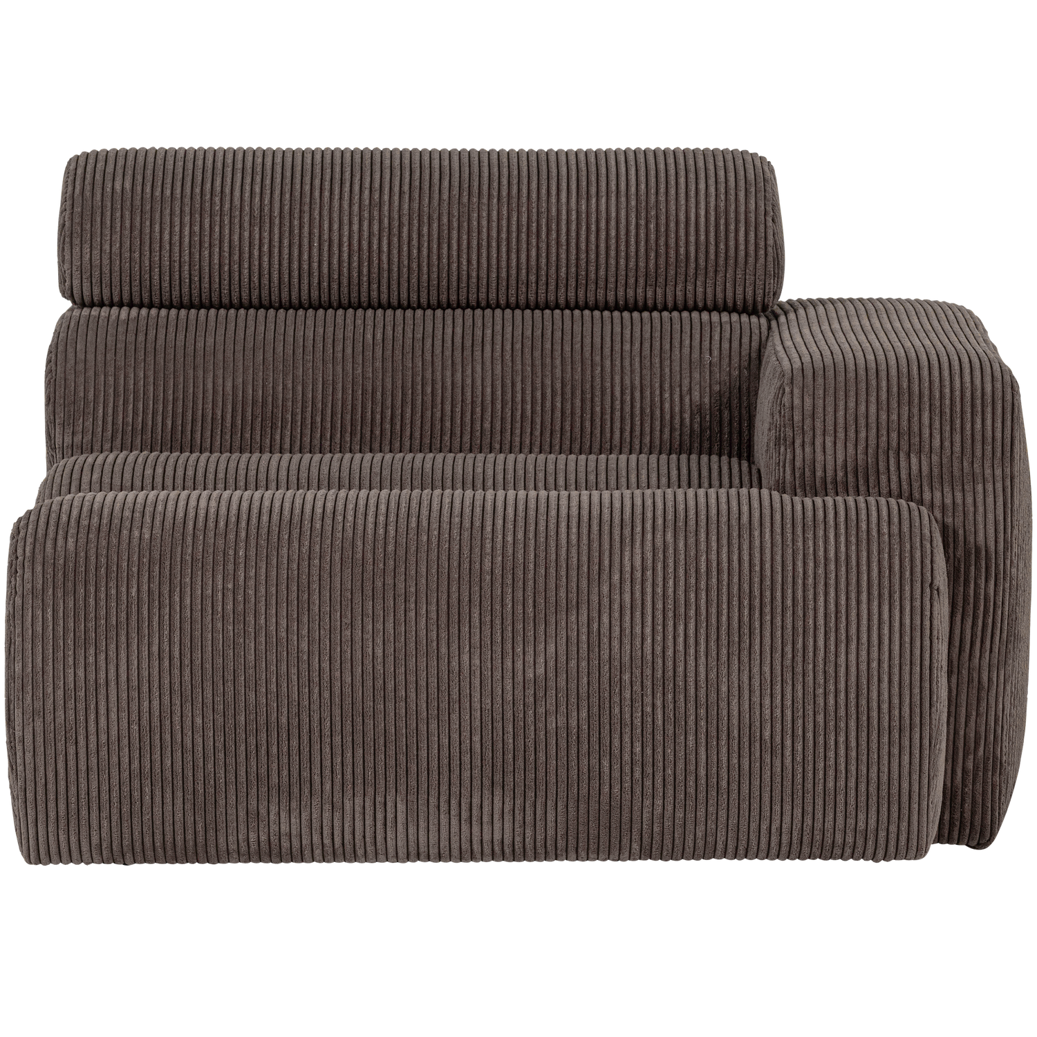 WOOOD 1-zits element bank arm links Novi - Ribstof - Grijsbruin - 86x109x113