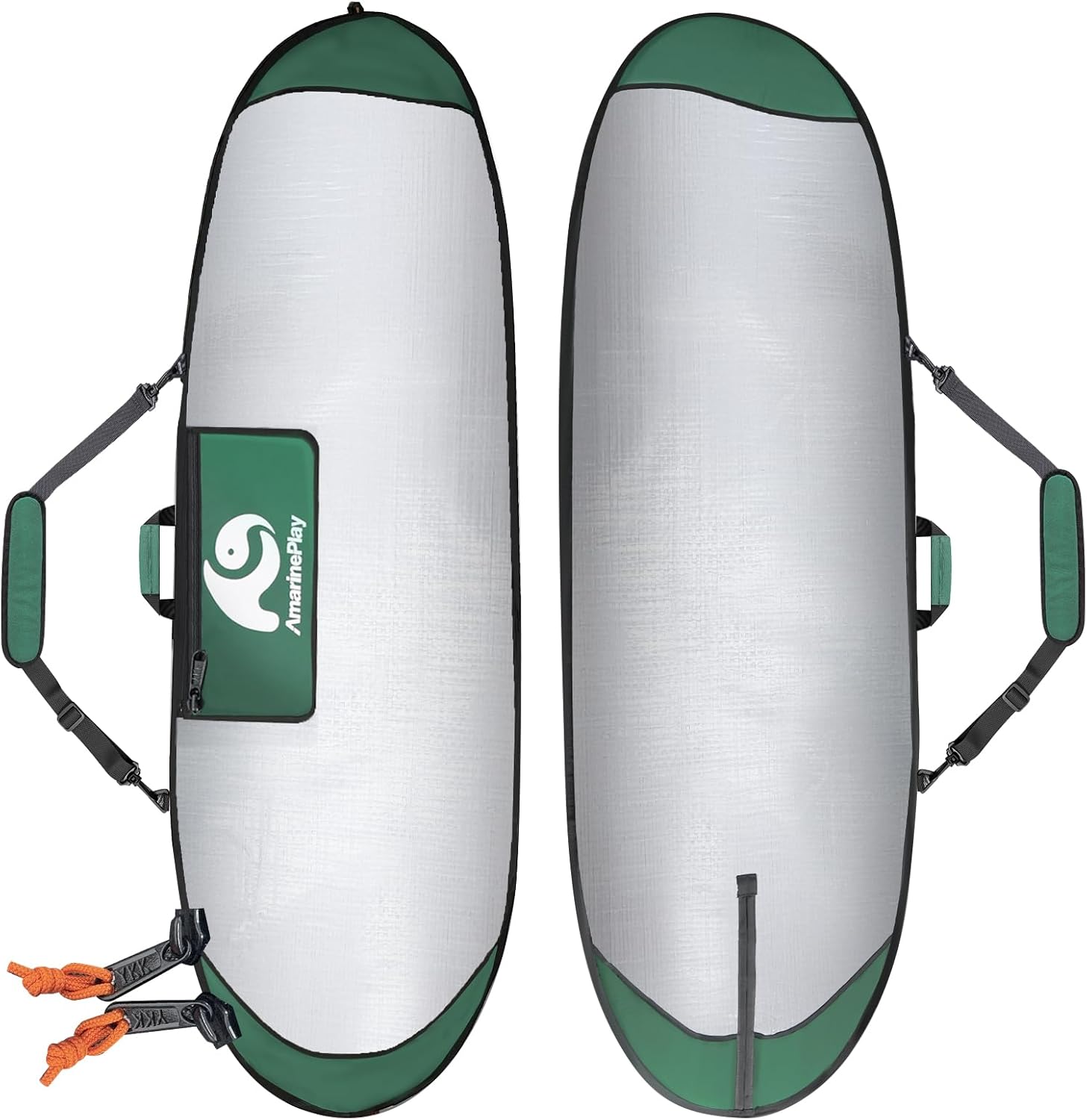 Surfboard Bag Longboard Bag Day Bag for 6'0,6'6,7'0,7'6,8'0,9'6,10'0 Surf Hybrid Fish ShortBoard w/Fin Slot and Padded Shoulder Strap,Easy Access Surf Bag Protect Board for Daily Local Road Short Trip