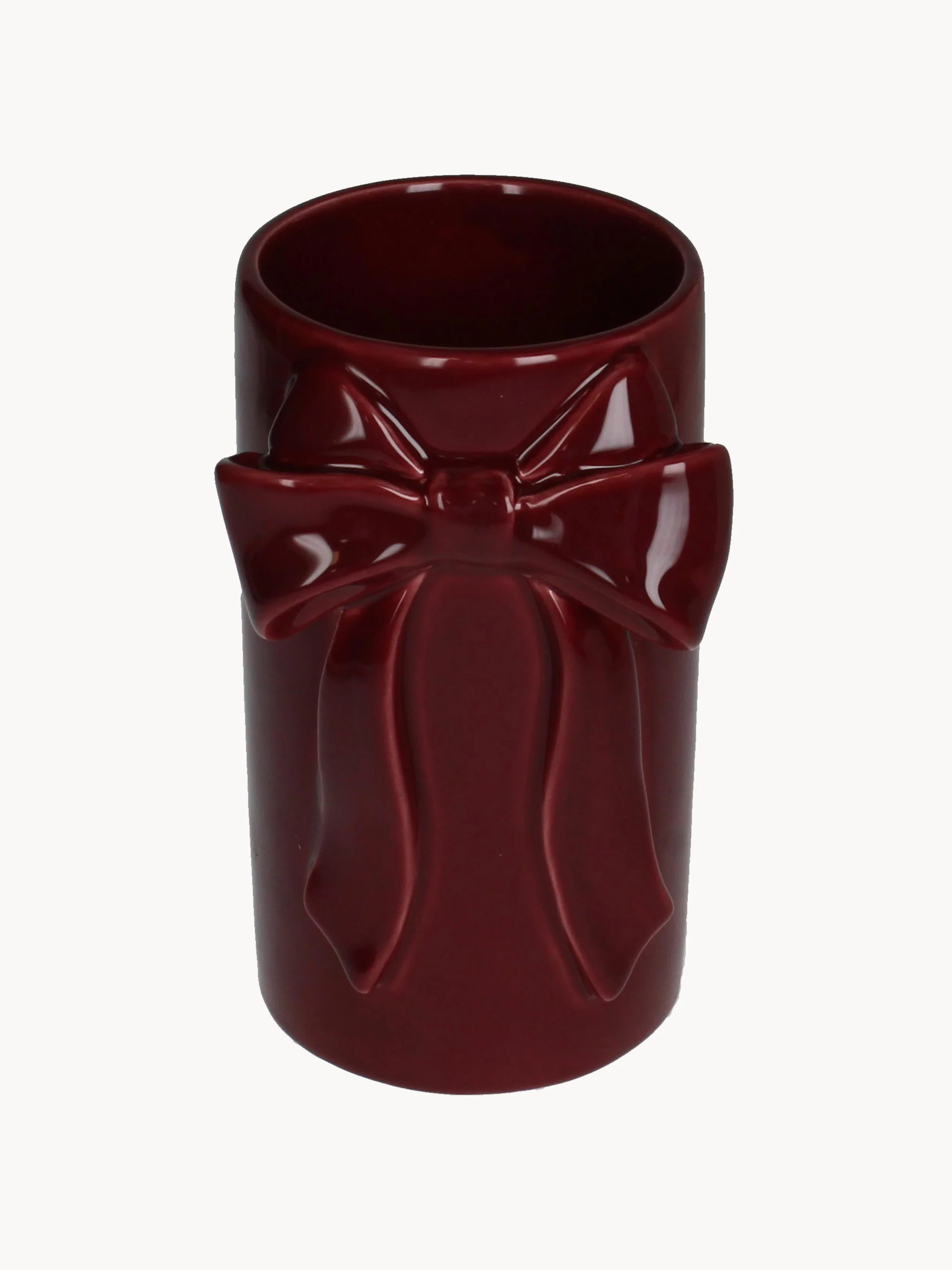 Vase Red Bow aus Steinzeug, H 19 cm