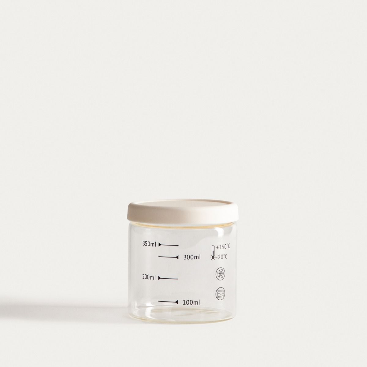 Pojemnik NEGO z miarką i śmietankowym wieczkiem 410 ml