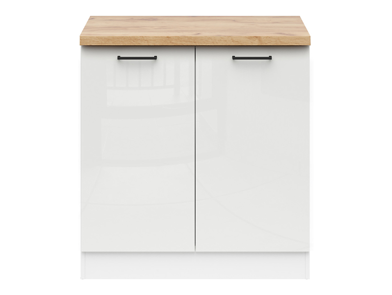 Szafka kuchenna dolna Junona Line 80 cm kredowy połysk z blatem