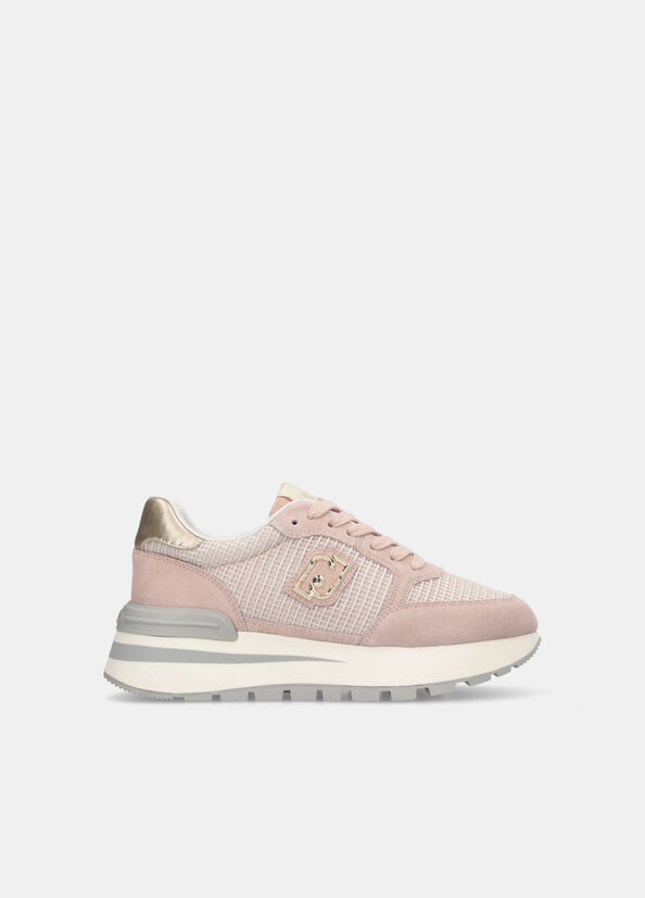 Sneakers in suede e mesh