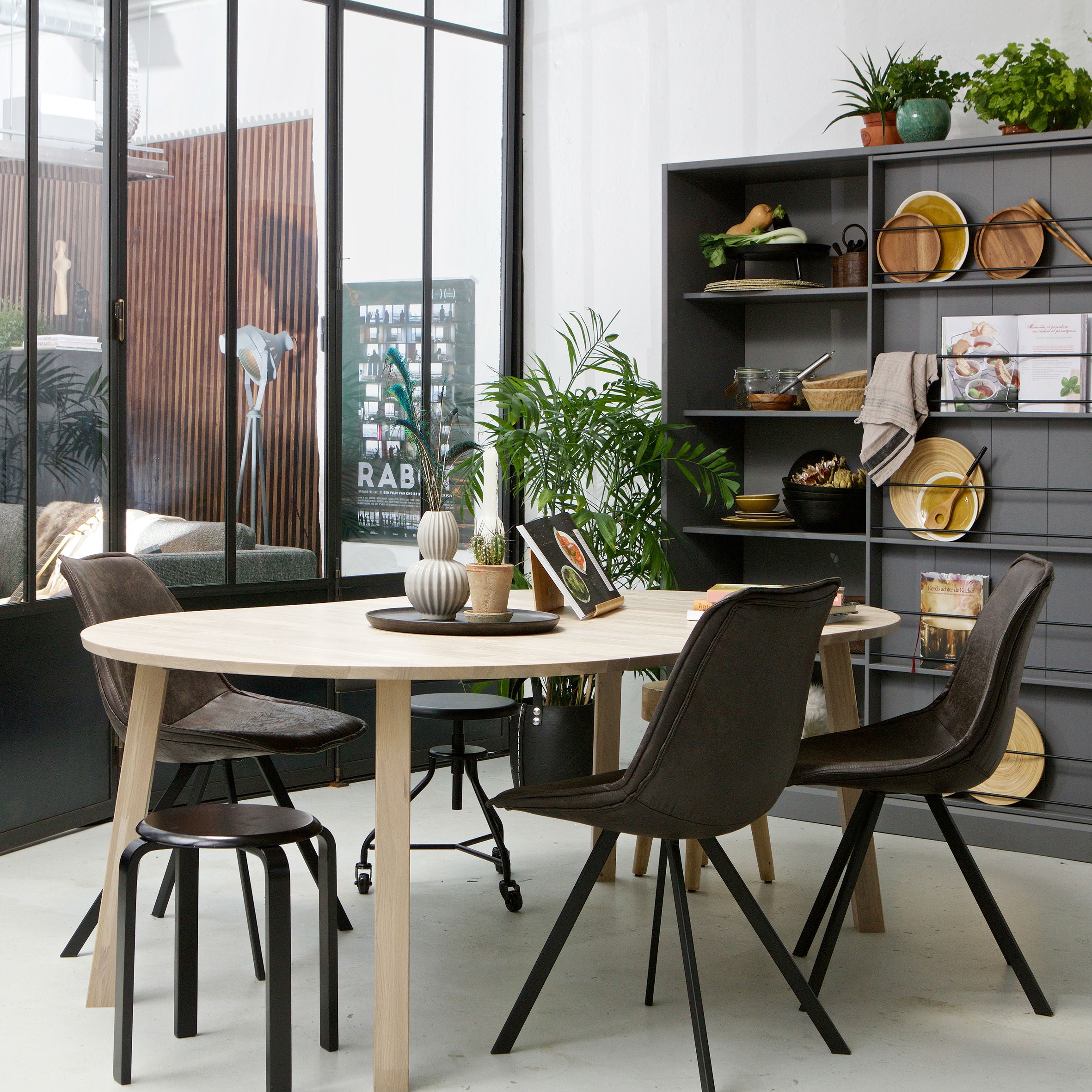 WOOOD Lange Jan Uitschuifbare Eettafel 120 x 200 cm - Whitewash Eiken