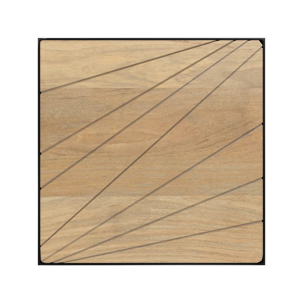 CARLOTA - Table d'appoint carrée 35 cm en bois et métal