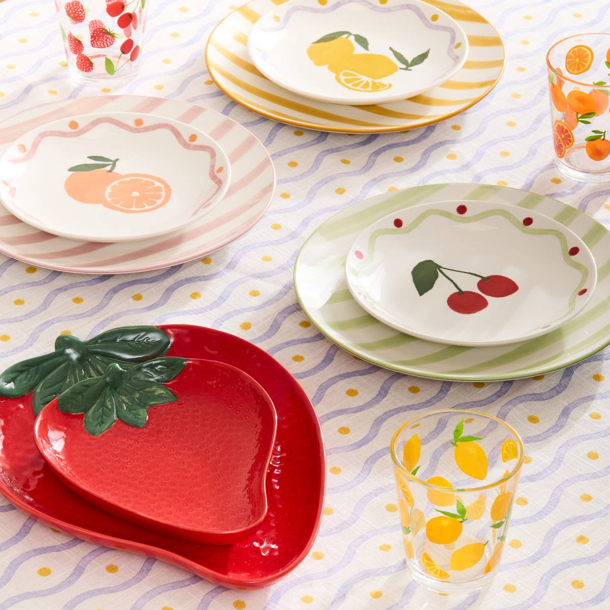 Set of 6 dessert plates "Charlie" Porcelain, D.19 cm