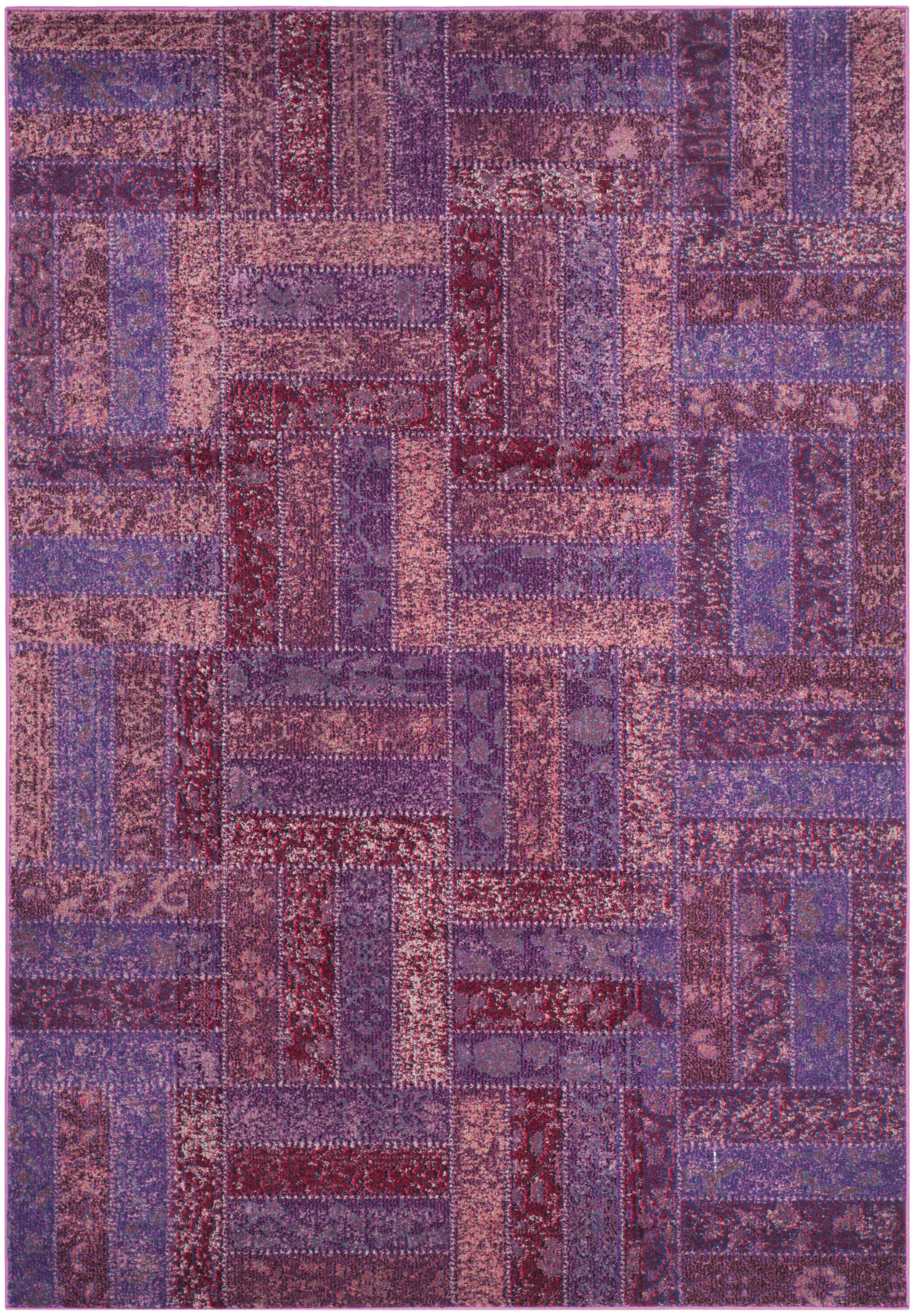 MONACO - Tapis de salon interieur en violet & multicolore, 122 x 170 cm