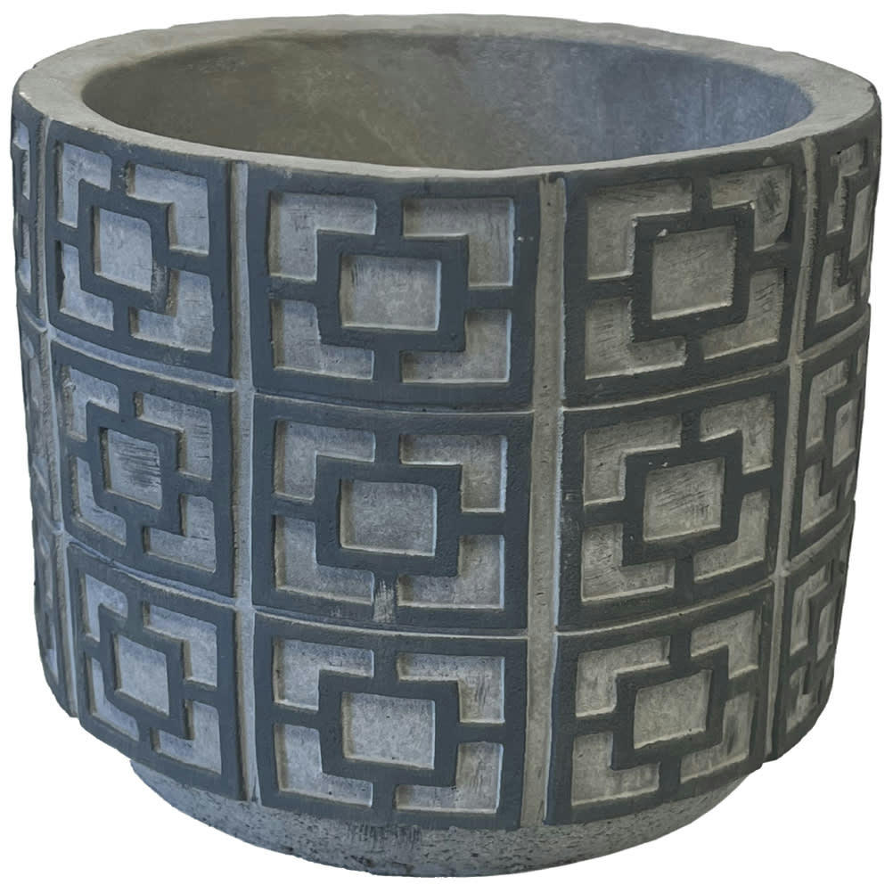 - Cache pot en ciment gris foncé