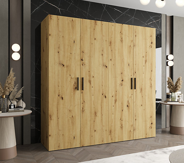 Armoire Bari 1 a portes battantes H. 202 x L.200 x P. 52, 4 portes