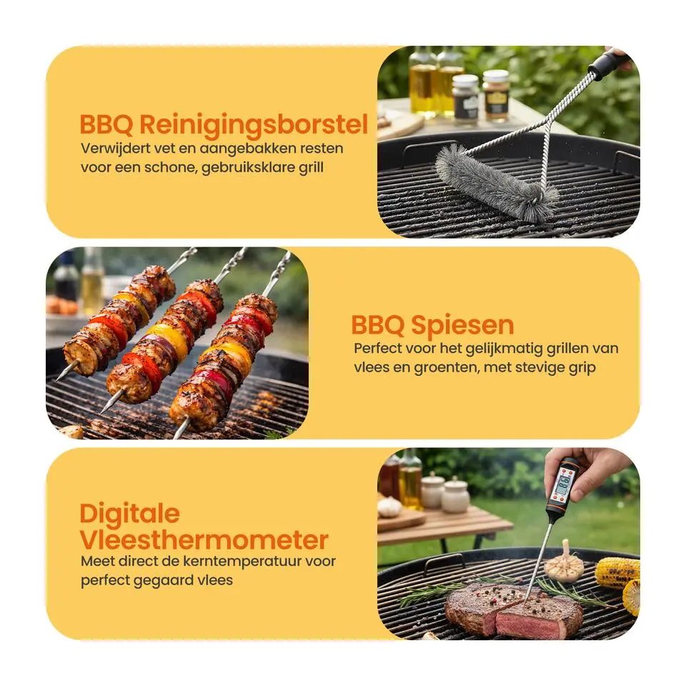 Goliving Barbecue Accessoireset - BBQ Gereedschap - 25 Barbecue Accessoires