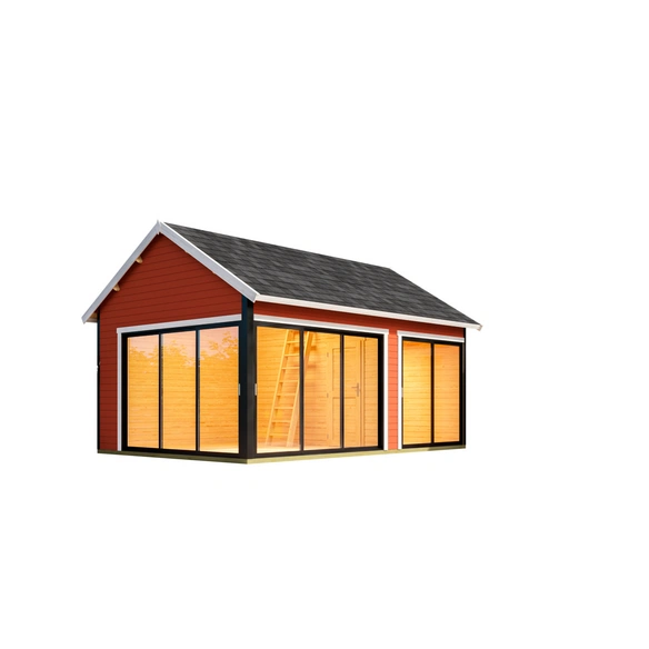 Gartenhaus »Murano«, BxHxT: 595 x 364,8 x 445,5 cm (Außenmaß inkl. Dachüberstand), schwedenrot