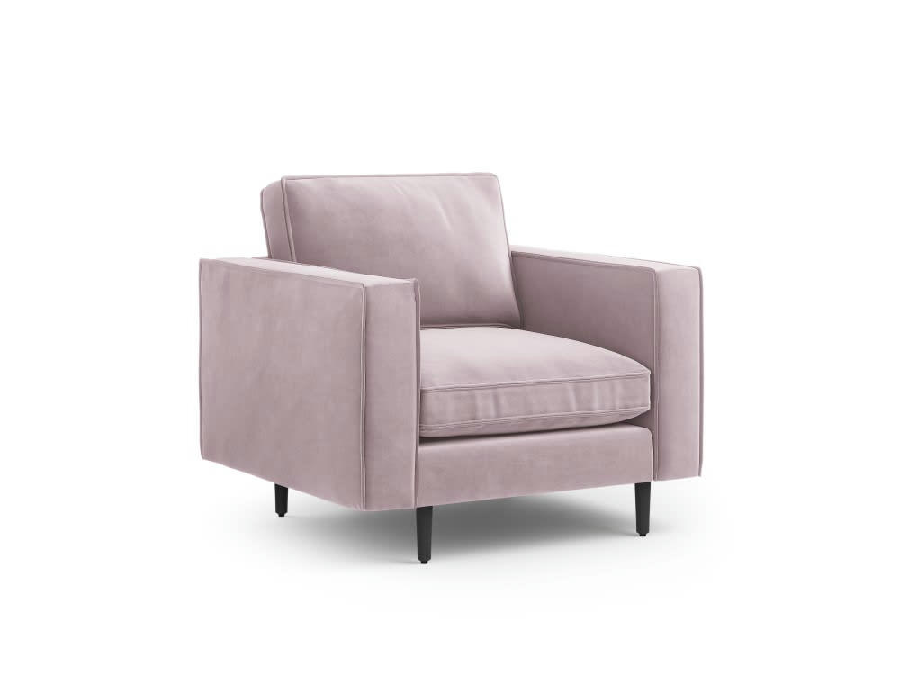 ALEXIS - Fauteuil 1 place en velours lavande
