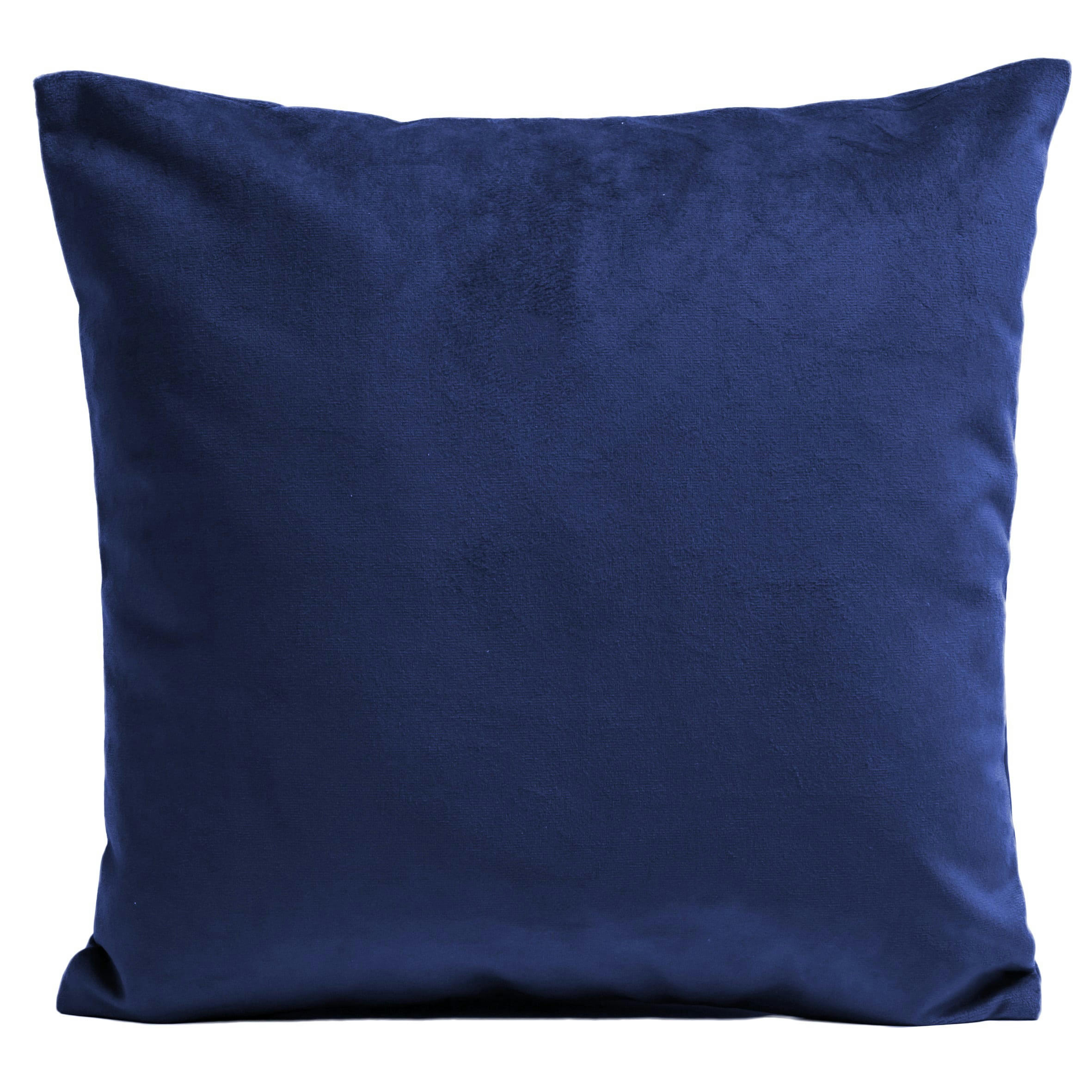 - Coussin uni suédine bleu 40x40cm