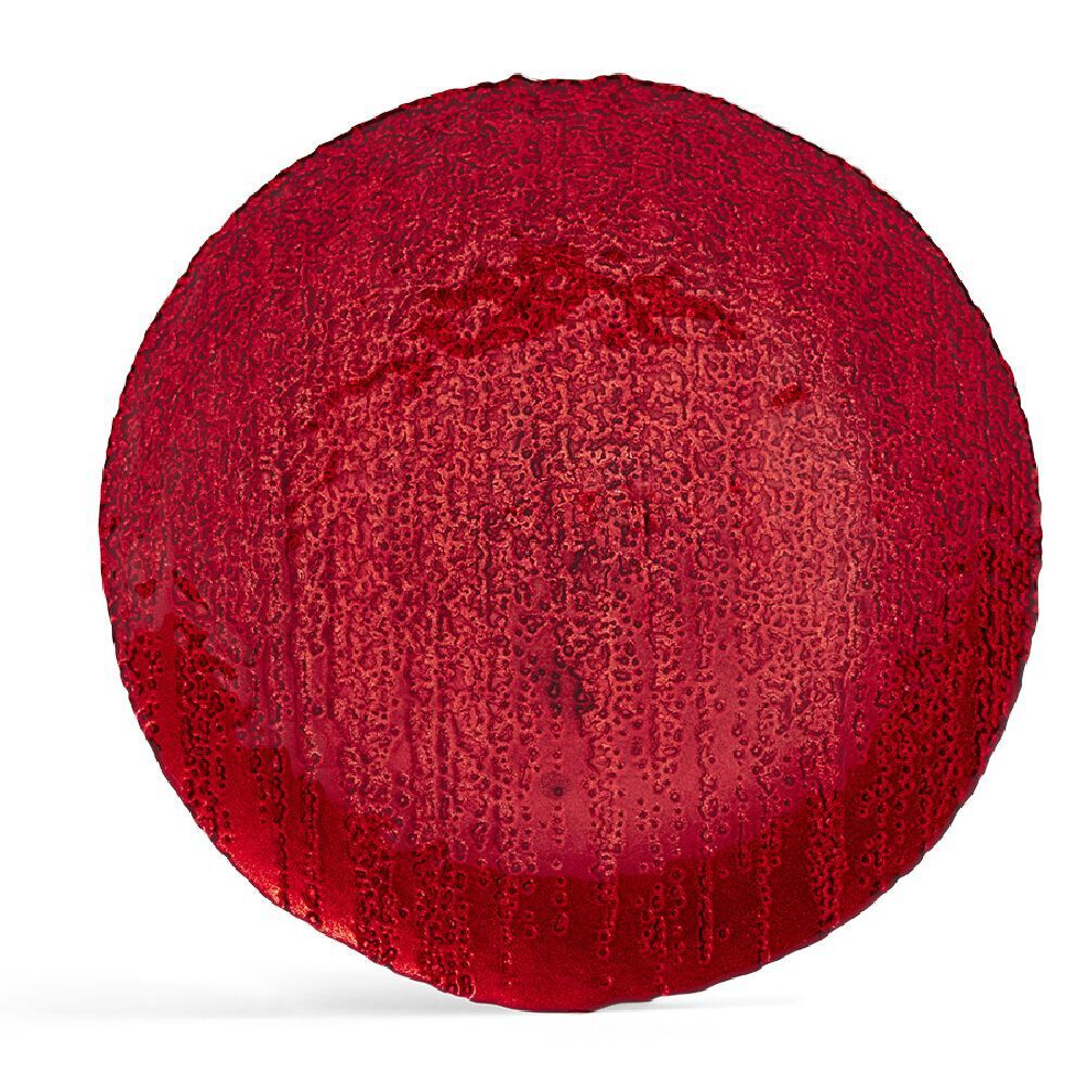 Assiette à dessert ronde rouge Ø21cm verre
