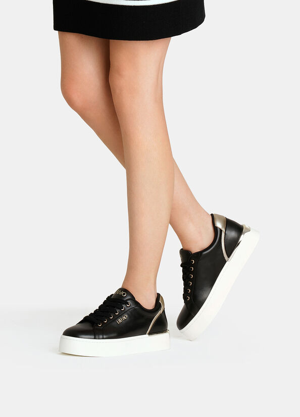 Sneakers platform in pelle