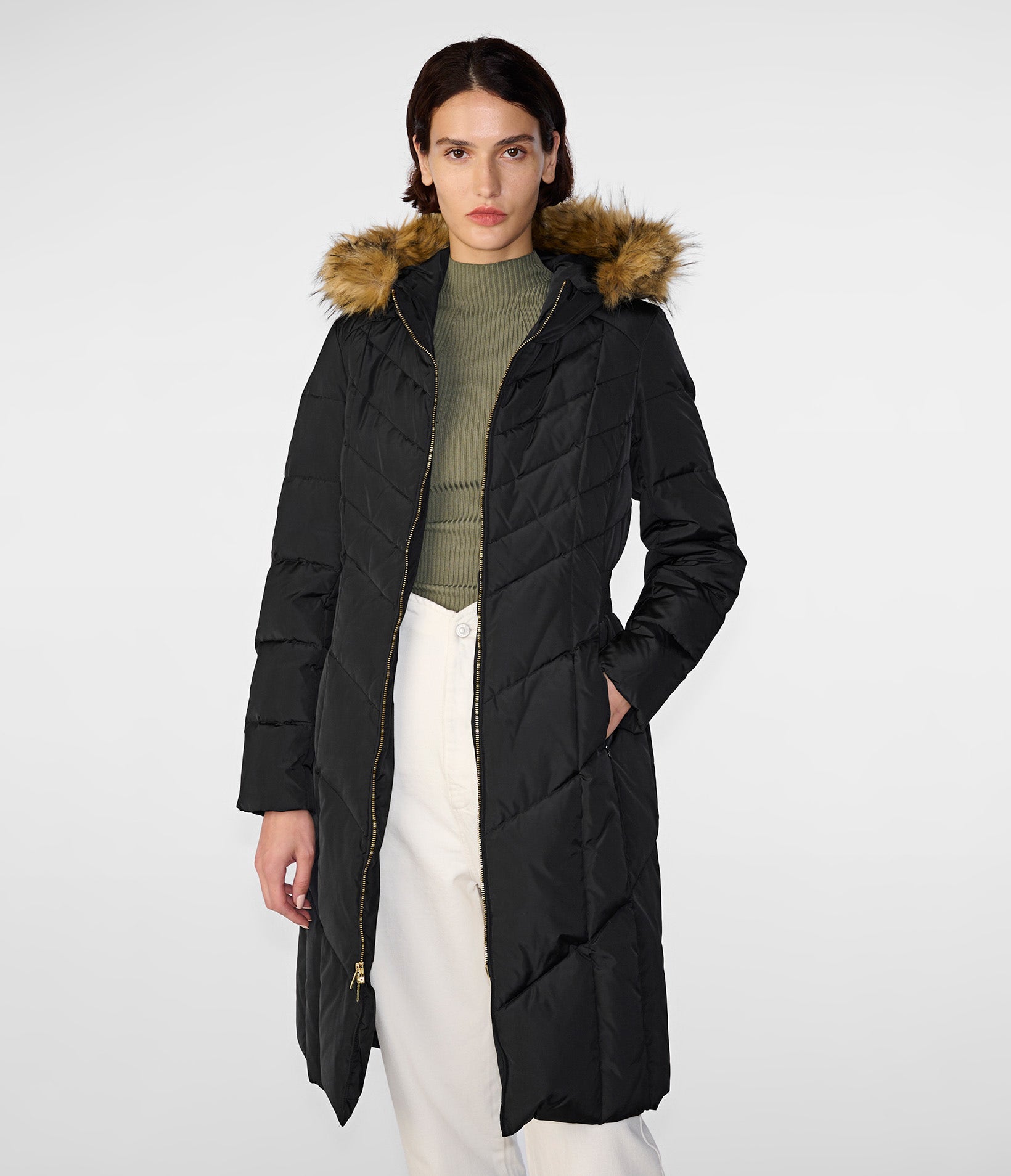 Long Hooded Puffer Jacket