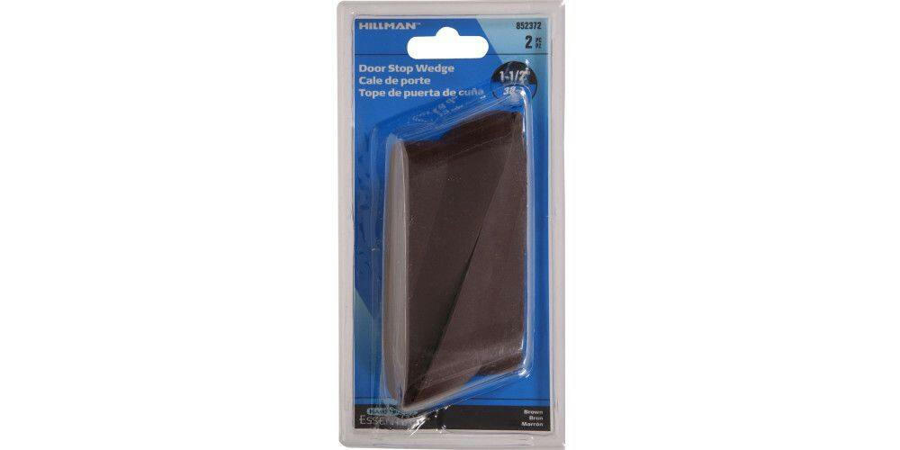 Hillman 852372 Plastic Wedge Door Stops, Brown, 1-1/2in, 2-pk