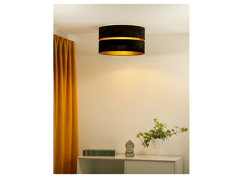Lampa sufitowa Duo welurowa czarno-złota